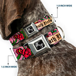 Dog Bone Seatbelt Buckle Collar - Death Before Dishonor Pink
