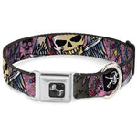 Dog Bone Seatbelt Buckle Collar - Dead Men Tell No Tales Pink