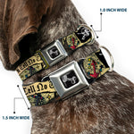 Dog Bone Seatbelt Buckle Collar - Dead Men Tell No Tales Tan