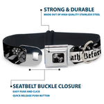 Dog Bone Seatbelt Buckle Collar - Death Before Dishonor Black/White