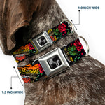 Dog Bone Seatbelt Buckle Collar - Death Before Dishonor CLOSE-UP Black