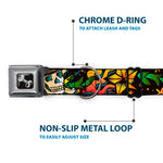 Dog Bone Seatbelt Buckle Collar - Death or Glory CLOSE-UP Black