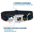 Load image into Gallery viewer, Dog Bone Seatbelt Buckle Collar - Dead Men Tell No Tales CLOSE-UP Turquoise