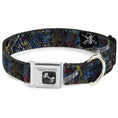 Load image into Gallery viewer, Dog Bone Seatbelt Buckle Collar - Dead Men Tell No Tales CLOSE-UP Turquoise