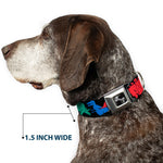 Dog Bone Seatbelt Buckle Collar - Dinosaurs Black/Multi Color
