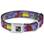 Dog Bone Seatbelt Buckle Collar - Dinosaur Cartoon