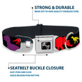 Load image into Gallery viewer, Dog Bone Seatbelt Buckle Collar - Dinosaur Silhouette Black/Multi Color