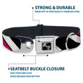 Load image into Gallery viewer, Dog Bone Seatbelt Buckle Collar - Diagonal Stripes Black/White/Pink/Green