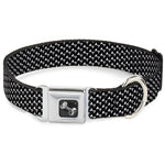 Dog Bone Seatbelt Buckle Collar - Dog Bone Black/White