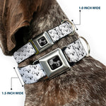 Dog Bone Seatbelt Buckle Collar - Dog Bone White/Black