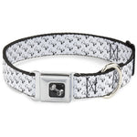 Dog Bone Seatbelt Buckle Collar - Dog Bone White/Black