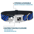 Load image into Gallery viewer, Dog Bone Seatbelt Buckle Collar - Diagonal Stripes Scribble Gray/Blue