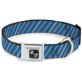 Load image into Gallery viewer, Dog Bone Seatbelt Buckle Collar - Diagonal Stripes Scribble Gray/Blue