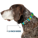 Dog Bone Seatbelt Buckle Collar - Dinosaur Superhero Baby Blue