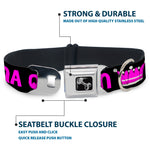 Dog Bone Seatbelt Buckle Collar - DRAMA QUEEN Black/Fuchsia