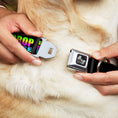 Load image into Gallery viewer, Dog Bone Seatbelt Buckle Collar - DROP BASS NOT BOMBS Black/Rainbow