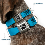 Dog Bone Seatbelt Buckle Collar - Diamond Sketch Turquoise/Black