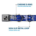 Load image into Gallery viewer, Dog Bone Seatbelt Buckle Collar - Die Hard Skulls & Stars1 Blue/Grays