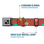 Dog Bone Seatbelt Buckle Collar - Dots Brown/Multi Pastel