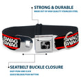 Load image into Gallery viewer, Dog Bone Seatbelt Buckle Collar - Double SWAG Black/White/Red Stripe