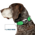 Load image into Gallery viewer, Dog Bone Seatbelt Buckle Collar - Diagonal Stripes Pastel Greens