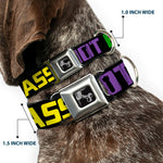 Dog Bone Seatbelt Buckle Collar - DROP BASS NOT BOMBS Black/Blue/Yellow/Purple/Green