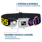 Dog Bone Seatbelt Buckle Collar - DROP BASS NOT BOMBS Black/Blue/Yellow/Purple/Green