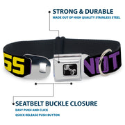 Dog Bone Seatbelt Buckle Collar - DROP BASS NOT BOMBS Black/Blue/Yellow/Purple/Green