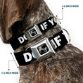 Load image into Gallery viewer, Dog Bone Seatbelt Buckle Collar - DON'T BRO ME IF YOU DON'T KNOW ME Black/White/Red