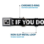 Dog Bone Seatbelt Buckle Collar - DON'T BRO ME IF YOU DON'T KNOW ME Black/White/Red