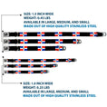 Load image into Gallery viewer, Dog Bone Seatbelt Buckle Collar - Dominican Republic Flags/Black Blocks