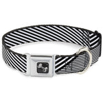 Dog Bone Seatbelt Buckle Collar - Eighties 7 Black/White