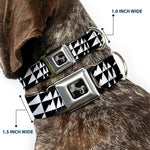 Dog Bone Seatbelt Buckle Collar - Eighties 8 Black/White