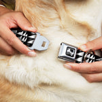 Dog Bone Seatbelt Buckle Collar - Eighties 8 Black/White