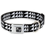 Dog Bone Seatbelt Buckle Collar - Eighties 8 Black/White
