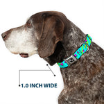 Dog Bone Seatbelt Buckle Collar - Eighties Party Blue/Yellow/Pink