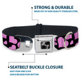 Load image into Gallery viewer, Dog Bone Seatbelt Buckle Collar - Eighties Hearts Black/Fuchsia/White