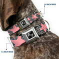 Load image into Gallery viewer, Dog Bone Seatbelt Buckle Collar - Eighties Stars2 Black/White/Red