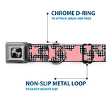 Dog Bone Seatbelt Buckle Collar - Eighties Stars2 Black/White/Red