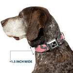 Dog Bone Seatbelt Buckle Collar - Eighties Stars2 Black/White/Red