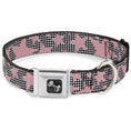 Load image into Gallery viewer, Dog Bone Seatbelt Buckle Collar - Eighties Stars2 Black/White/Red