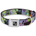 Load image into Gallery viewer, Dog Bone Seatbelt Buckle Collar - Eighties Arcade Multi Neon Stripes