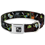 Dog Bone Seatbelt Buckle Collar - Eighties Arcade Black