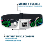 Dog Bone Seatbelt Buckle Collar - Eighties Shades Black/Neon