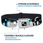 Dog Bone Seatbelt Buckle Collar - Emperor Penguins Gray/Blues