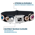 Load image into Gallery viewer, Dog Bone Seatbelt Buckle Collar - Eyeballs Black/Multi Color