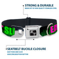 Load image into Gallery viewer, Buckle-Down Seatbelt Buckle Dog Collar - EAT SLEEP RAVE REPEAT Black/Multi Neon