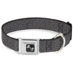 Dog Bone Seatbelt Buckle Collar - Elephant Crackle Grays