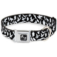 Load image into Gallery viewer, Dog Bone Seatbelt Buckle Collar - Eagle Silhouettes Scattered Black/White
