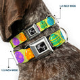 Load image into Gallery viewer, Dog Bone Black/Silver Seatbelt Buckle Collar - Easter Eggs Decorated Eggs Yellow/Multi Color